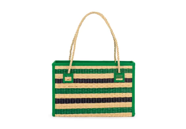 Lateral Green Tote Handmade Etc